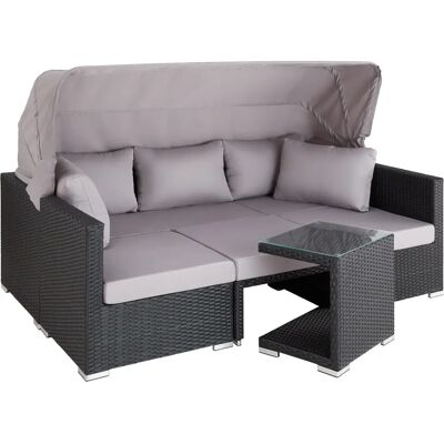 TecTake Schwarzes Rattan-Sofa - Lounge-Set - Gartenmöbel TecTake Schwarzes Rattan-Sofa - Lounge-Set - Gartenmöbel