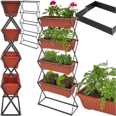 Tectake Vertikaler Garten mit 4 Boxen - Braun - Vertikaler Anbaubett Tectake Vertikaler Garten mit 4 Boxen - Braun - Vertikaler Anbaubett