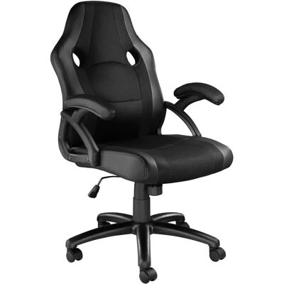 Silla de oficina negra Benny de tectake - Asiento ergonómico para juegos Silla de oficina negra Benny de tectake - Asiento ergonómico para juegos