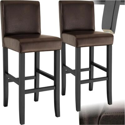 Tectake 2 Brown Artificial Leather Bar Stools - Kitchen & Home Tectake 2 Brown Artificial Leather Bar Stools - Kitchen & Home