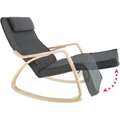 tectake Fauteuil à bascule Onda - gris foncé - Bois - Publicité tectake Fauteuil à bascule Onda - gris foncé - Bois - Publicité
