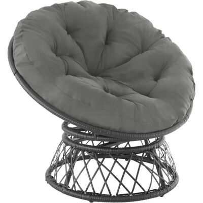 tectake Gargano Rotating Outdoor Rattan Armchair - Black tectake Gargano Rotating Outdoor Rattan Armchair - Black