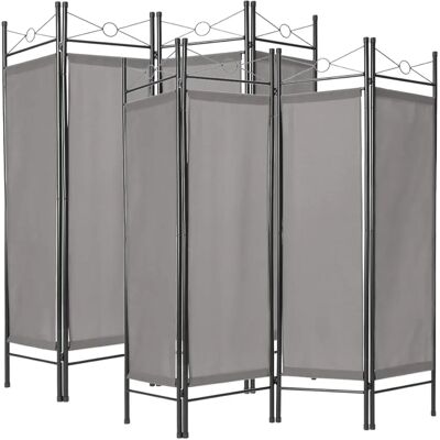Tectake 2 Biombos Gris Acero - Separador de ambientes Tectake 2 Biombos Gris Acero - Separador de ambientes