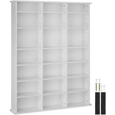 tectake Stevie Bücherschrank - Verstellbare MDF-Regale - Weiß Matt - Bücherregal tectake Stevie Bücherschrank - Verstellbare MDF-Regale - Weiß Matt - Bücherregal