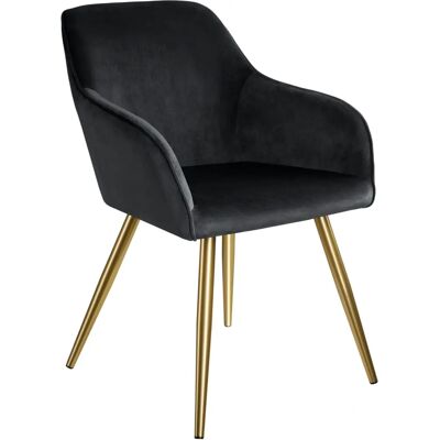 Tectake Marilyn Sessel - Samt Schwarz/Gold - Wohnzimmer & Esszimmer Tectake Marilyn Sessel - Samt Schwarz/Gold - Wohnzimmer & Esszimmer