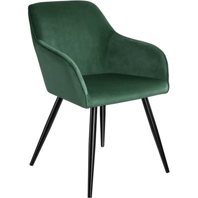 Tectake Marilyn Samtarmlehnenstuhl - Dunkelgrün/Schwarz - Lounge & Esszimmer Tectake Marilyn Samtarmlehnenstuhl - Dunkelgrün/Schwarz - Lounge & Esszimmer