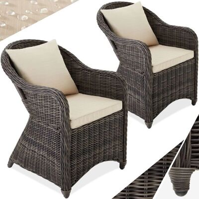 tectake Outdoor Sessel - Kunst-Rattan, Aluminium, Grau tectake Outdoor Sessel - Kunst-Rattan, Aluminium, Grau