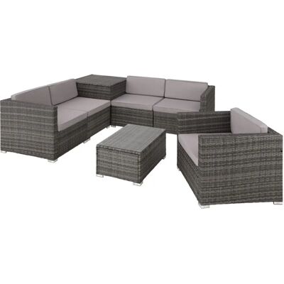 tectake Rattan Gartenmöbel Lounge Pisa - grau (TT403829) tectake Rattan Gartenmöbel Lounge Pisa - grau (TT403829)