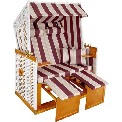 TecTake Rotes/Weiß Strandstuhl - Verstellbarer Relaxsessel TecTake Rotes/Weiß Strandstuhl - Verstellbarer Relaxsessel