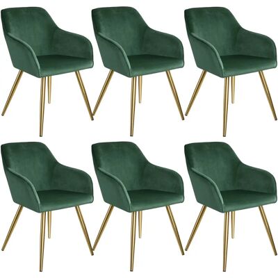 tectake - Marilyn Velvet - Dunkelgrün - Gold - Chair Set tectake - Marilyn Velvet - Dunkelgrün - Gold - Chair Set