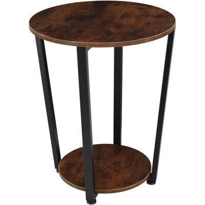 Table d'appoint Swindon en bois foncé industriel - Table d'appoint - Publicité Table d'appoint Swindon en bois foncé industriel - Table d'appoint - Publicité