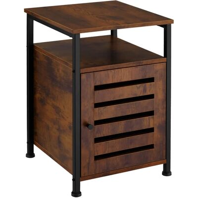 TecTake Nachttisch - Dunkles industrielles Holz - Nachttisch mit verstellbaren Regalen TecTake Nachttisch - Dunkles industrielles Holz - Nachttisch mit verstellbaren Regalen