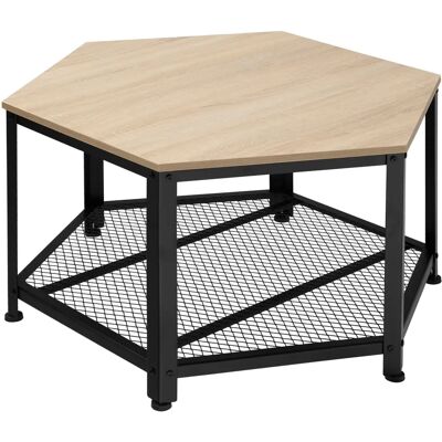TecTake Modèle 404226 Table basse hexagonale Bois clair industriel - Publicité TecTake Modèle 404226 Table basse hexagonale Bois clair industriel - Publicité