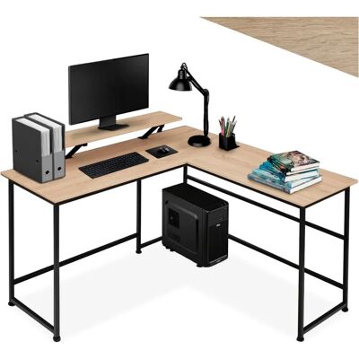 Bureau d'angle Melrose de tectake - Bois clair industriel, chêne Sonoma - Mobilier de bureau - Publicité Bureau d'angle Melrose de tectake - Bois clair industriel, chêne Sonoma - Mobilier de bureau - Publicité