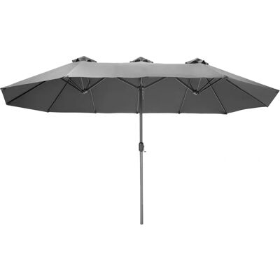 Tectake Silia 460x270cm Doppel-Patio-Schirm, Grau Tectake Silia 460x270cm Doppel-Patio-Schirm, Grau