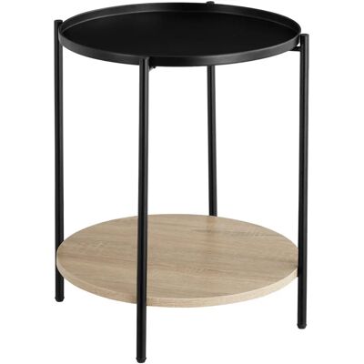 Table d'appoint en bois clair de style industriel - Table d'appoint ou de coin - Publicité Table d'appoint en bois clair de style industriel - Table d'appoint ou de coin - Publicité