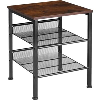 Tectake Lincoln Industrial Dark Wood Bedside Table - Side Table Tectake Lincoln Industrial Dark Wood Bedside Table - Side Table
