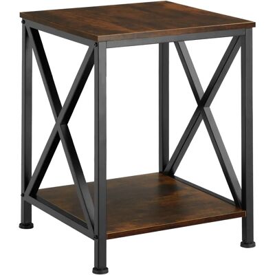 TecTake Dark Wood Industrial Side Table - Side/End Table TecTake Dark Wood Industrial Side Table - Side/End Table