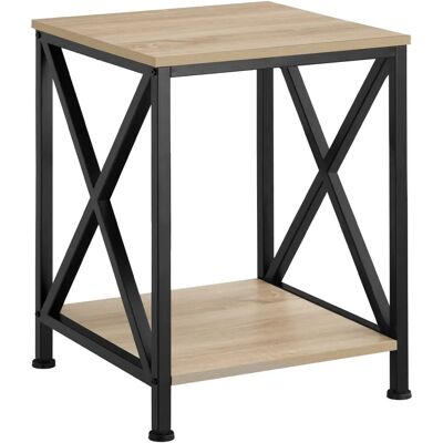 TecTake Table d’Appoint Bois Clair Industriel - Table d’Appoint - Publicité TecTake Table d’Appoint Bois Clair Industriel - Table d’Appoint - Publicité