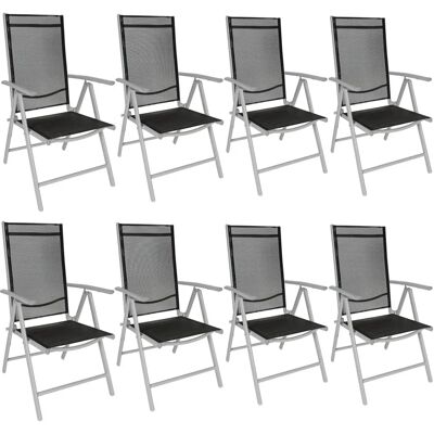 TecTake Gartenset - Klappbare Aluminiumstolar mit Belüfteter Mesh - Schwarz, Grau TecTake Gartenset - Klappbare Aluminiumstolar mit Belüfteter Mesh - Schwarz, Grau
