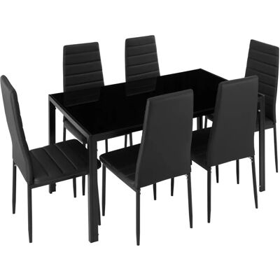 Conjunto de comedor negro TecTake - Modelo 404381 - Diseño minimalista moderno Conjunto de comedor negro TecTake - Modelo 404381 - Diseño minimalista moderno