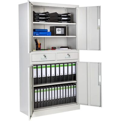 Tectake 404391 Armoire à dossiers Gris Acier - Rangement Bureau - Publicité Tectake 404391 Armoire à dossiers Gris Acier - Rangement Bureau - Publicité