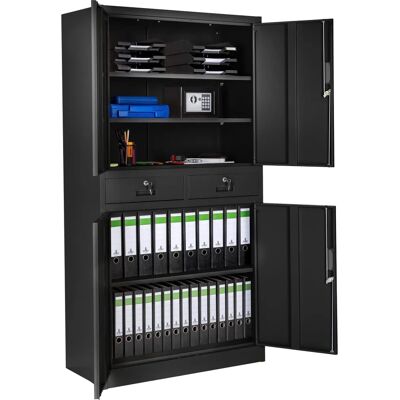 Armoire Archivador Compacte en Acier Tectake - 2 Tiroirs - Noir - Publicité Armoire Archivador Compacte en Acier Tectake - 2 Tiroirs - Noir - Publicité