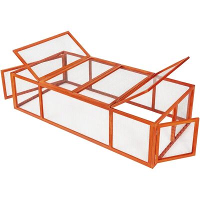 Tectake Kleine Dieren Huis - Bruin - 181x90x48cm - Gaas, Houten Frame Tectake Kleine Dieren Huis - Bruin - 181x90x48cm - Gaas, Houten Frame