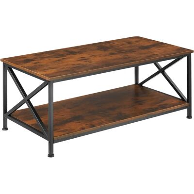 TecTake 404437 Table basse en bois foncé industriel - Table de salon - Publicité TecTake 404437 Table basse en bois foncé industriel - Table de salon - Publicité