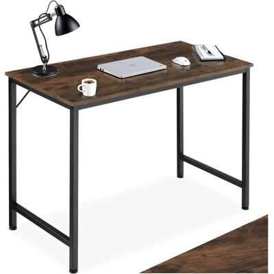 Tectake Bureau Jenkins - Bois Foncé Industriel - 100cm - Publicité Tectake Bureau Jenkins - Bois Foncé Industriel - 100cm - Publicité
