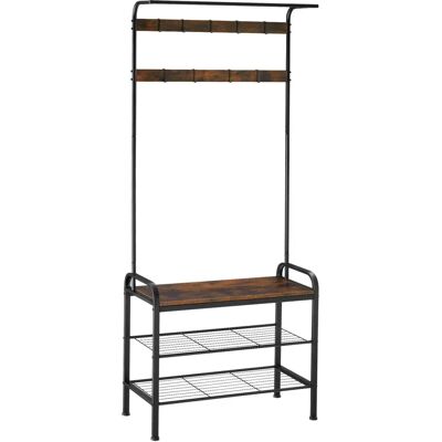 TecTake 404533 porte-manteau - bois foncé industriel - Porte-manteaux - Publicité TecTake 404533 porte-manteau - bois foncé industriel - Porte-manteaux - Publicité