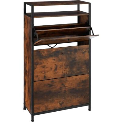TecTake 404537 Schuhorganizer - Dunkles Holz - Industriell Stil TecTake 404537 Schuhorganizer - Dunkles Holz - Industriell Stil