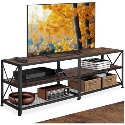 Tectake 161cm Support TV Industriel Foncé - Rangement & Style - Publicité Tectake 161cm Support TV Industriel Foncé - Rangement & Style - Publicité