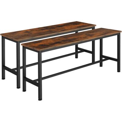 Tectake Bancs Industriel Foncé - Pack de 2 - Publicité Tectake Bancs Industriel Foncé - Pack de 2 - Publicité