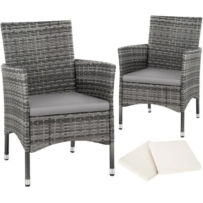 tectake Poly-Rattan Gartenstuhl mit Sitzpolster - TT404551 tectake Poly-Rattan Gartenstuhl mit Sitzpolster - TT404551