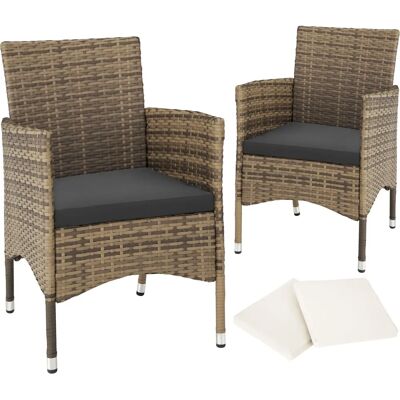 tectake Chaise de Jardin en Poly-Rattan avec Coussin - TT404552 - Publicité tectake Chaise de Jardin en Poly-Rattan avec Coussin - TT404552 - Publicité