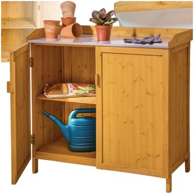 tectake Gartentisch mit Schrank - Braun tectake Gartentisch mit Schrank - Braun