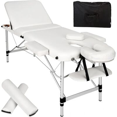 Tectake White Massage Table - Portable, Adjustable, 3-Zone Tectake White Massage Table - Portable, Adjustable, 3-Zone