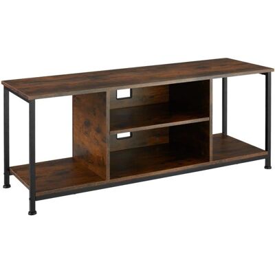 Tectake Meuble TV en Bois Foncé - 120cm, 4 Compartiments - Publicité Tectake Meuble TV en Bois Foncé - 120cm, 4 Compartiments - Publicité