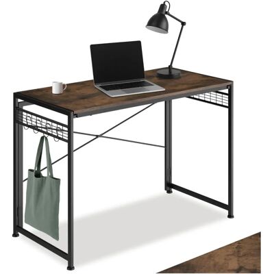 Tectake Bureau Pliable Paterson - Bois Foncé Industriel - 102x51x77cm - Publicité Tectake Bureau Pliable Paterson - Bois Foncé Industriel - 102x51x77cm - Publicité