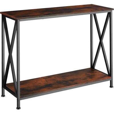 tectake Tacoma 100x35x80,5cm - Industriální tmavé dřevěné konzolové stolky tectake Tacoma 100x35x80,5cm - Industriální tmavé dřevěné konzolové stolky