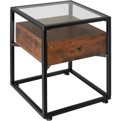 tectake Preston Side Table - Industrial Dark Wood tectake Preston Side Table - Industrial Dark Wood