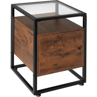 Tectake Dudley Nightstand - Industrial dark wood, glass, steel Tectake Dudley Nightstand - Industrial dark wood, glass, steel