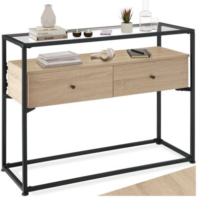 Tectake Light Oak Sonoma Hallway Console Table - Console Table Tectake Light Oak Sonoma Hallway Console Table - Console Table