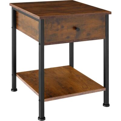 Tectake Bradford 40x40x55.5cm Industrial Dark Bedside Table Tectake Bradford 40x40x55.5cm Industrial Dark Bedside Table