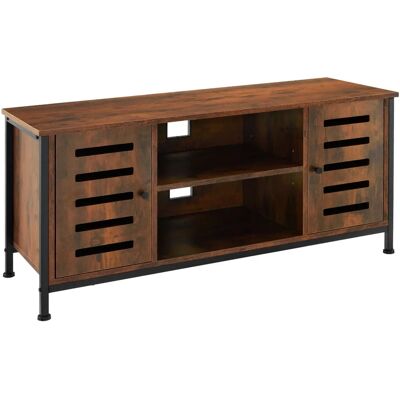 Soporte de TV Tectake Carlo - Madera oscura industrial - Mueble con almacenamiento Soporte de TV Tectake Carlo - Madera oscura industrial - Mueble con almacenamiento