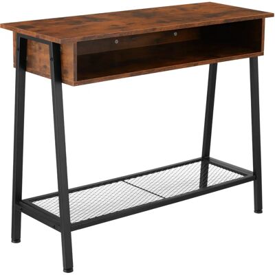 Tectake Table d'Appoint Tralee - Style Industriel Foncé - 100x35x80,5cm - Publicité Tectake Table d'Appoint Tralee - Style Industriel Foncé - 100x35x80,5cm - Publicité