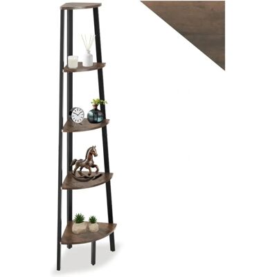 Tectake Portland Corner Shelf - 5 Tiers, Industrial Dark Wood - 34x34x158.5cm Tectake Portland Corner Shelf - 5 Tiers, Industrial Dark Wood - 34x34x158.5cm