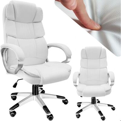Chaise de bureau tectake Jonas - blanc, cuir synthétique, polyuréthane - Chaise de bureau - Publicité Chaise de bureau tectake Jonas - blanc, cuir synthétique, polyuréthane - Chaise de bureau - Publicité