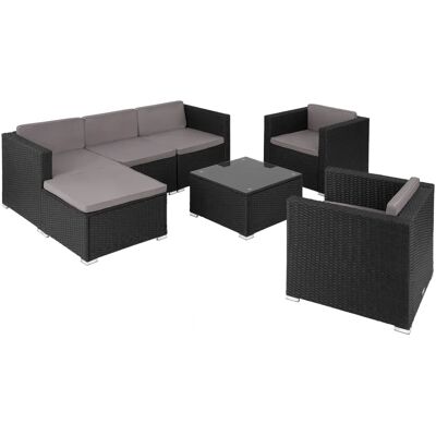tectake TT404791 Gartensofaset - Outdoor Möbel, Schwarz, Modular tectake TT404791 Gartensofaset - Outdoor Möbel, Schwarz, Modular